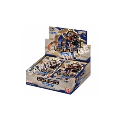 Expositor com packs de cartas Digimon Card Game Digital World Shambala