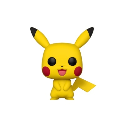 Figura Funko Pop de Pokémon Pikachu amarelo com orelhas pretas e bochechas vermelhas