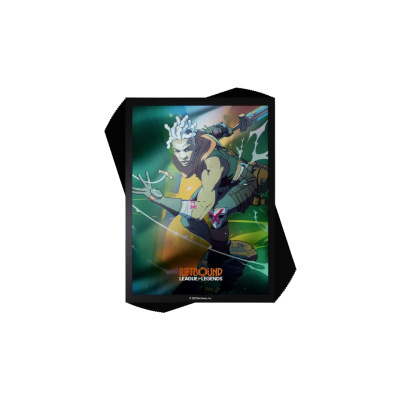 Poster com personagem animado e texto League of Legends