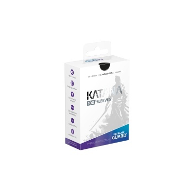 Embalagem Katana 100 sleeves de proteção para cartas com imagem de samurai cinza