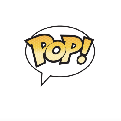 Logotipo POP! amarelo em balão de fala branco