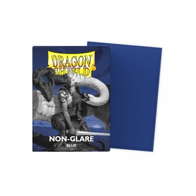 Caixa de protetor de cartas Dragon Shield azul com personagem de fantasia na embalagem