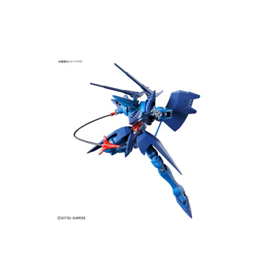Figura de ação de robô azul com armas e escudo em fundo branco