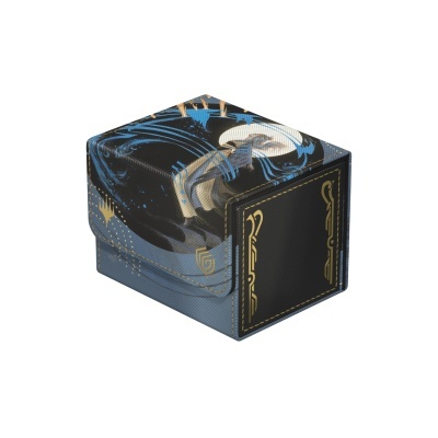 Caixa para baralho de cartas com design colorido e detalhes dourados