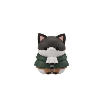 Figura colecionável de cão de plástico com capa verde e gravata branca.