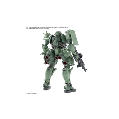 Figura de robot mecânico verde com propulsores e arma