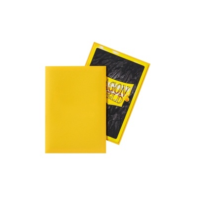 Capa amarela com saco plástico preto e amarelo com texto DRAGON SHIELD
