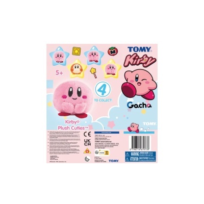 Caixa do brinquedo Kirby Plush Cuties com pelúcia cor-de-rosa e imagens coloridas