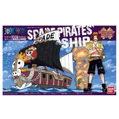 Imagem do navio Spade Pirates Ship da coleção Grand Ship Collection com personagem animado e logótipo Bandai