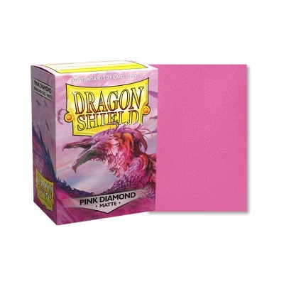 Caixa Dragon Shield Pink Diamond Matte e protetor rosa texturizado
