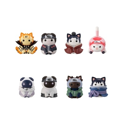 Figuras de animais estilo cartoon inspirados em Naruto, com cores variadas e faixas na cabeça.