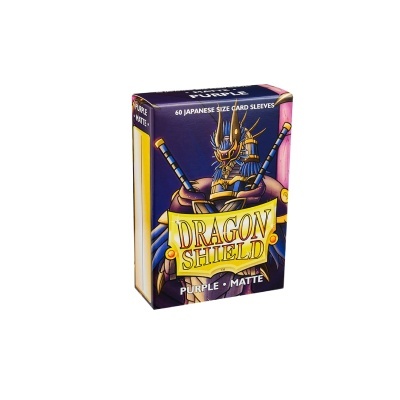 Pacote roxo matte protetores cartas Dragon Shield com guerreiro azul e dourado