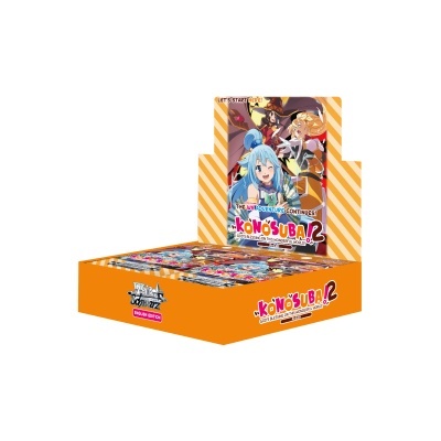 Caixa de cartas colecionáveis KONOSUBA! 2 Weiss Schwarz edição inglesa com personagens de anime coloridos
