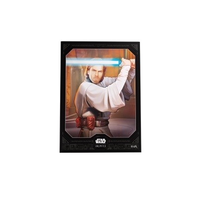 Prato decorativo com Obi-Wan Kenobi e sabre de luz azul, tema Star Wars
