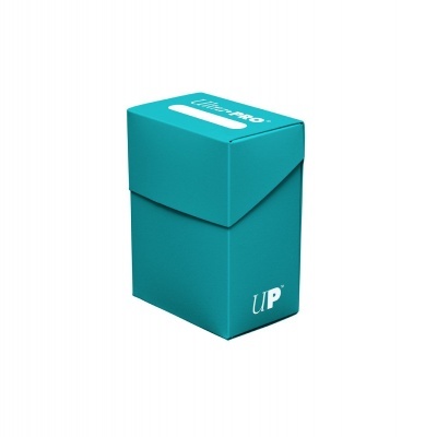 Caixa de cartão azul turquesa Ultra Pro com texto branco UP®