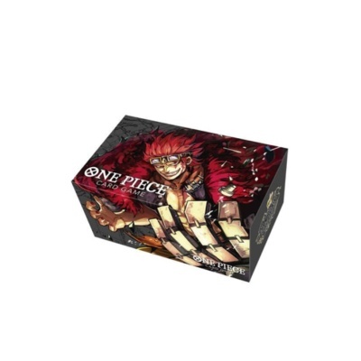 Caixa de jogo de cartas One Piece com personagem de cabelo vermelho