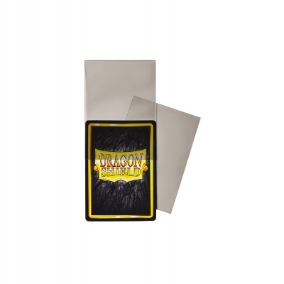 Capas protetoras para cartas DRAGON SHIELD com design preto e amarelo e duas capas transparentes