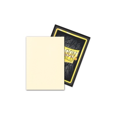 Dois baralhos de cartas, um com o verso preto Dragon Shield e outro com a frente creme