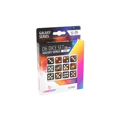 Caixa de conjunto de 12 dados D6 Galaxy Series coloridos