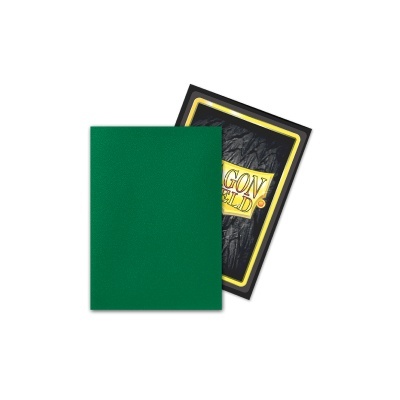 Cartas de jogo com protetor verde e cartão Dragon Shield