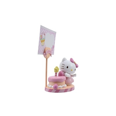 Suporte decorativo rosa da Hello Kitty com cartão para mensagens