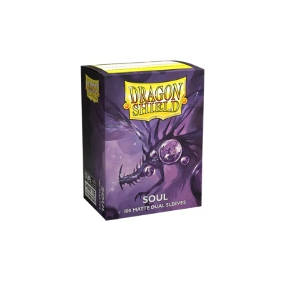 Embalagem roxa de sleeves para cartas DRAGON SHIELD modelo SOUL com dragão