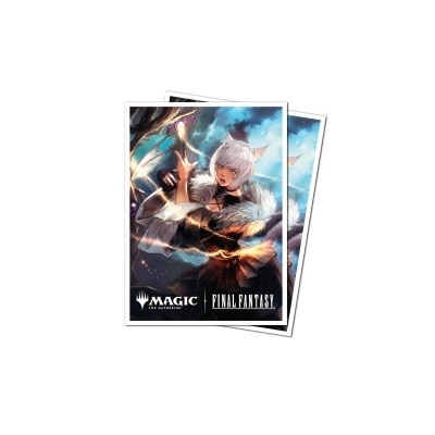 Cartas Magic The Gathering Final Fantasy com imagem de personagem de fantasia com orelhas de gato e capa branca