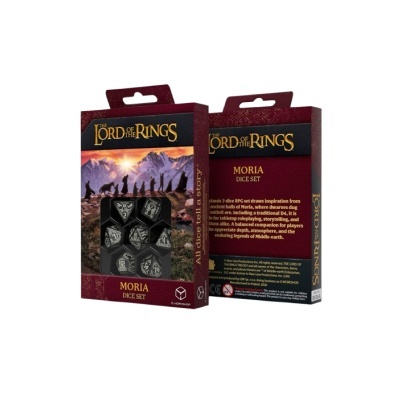 Conjunto de dados Moria The Lord of the Rings em caixa vermelha com detalhes em preto