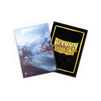 Capas protetoras para cartas com design artístico e texto DRAGON SHIELD