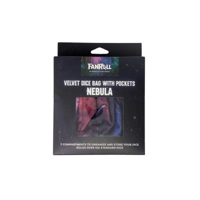 Embalagem de produto FanRoll para saco de veludo para dados Nebula com bolsos