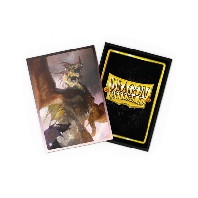 Duas cartas de jogo mostrando frente e verso, uma com dragão e outra com texto DRAGON SHIELD