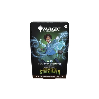 Embalagem de Magic The Gathering Quandrix Unlimited Secrets of Strixhaven Commander Deck