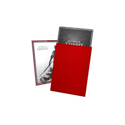 Proteções para cartas ULTIMATE GUARD vermelha e preta com embalagem