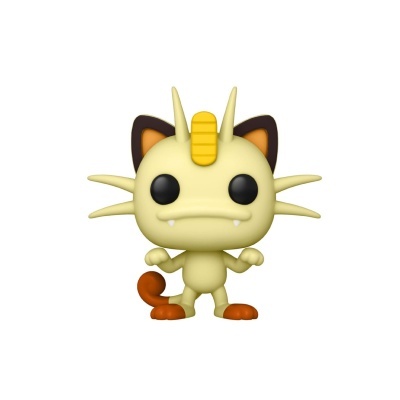 Figura Funko Pop de Meowth em vinil com cores claras e olhos grandes pretos