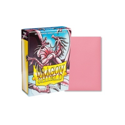 Protetores de cartas rosa mate Dragon Shield com embalagem ilustrada de dragão