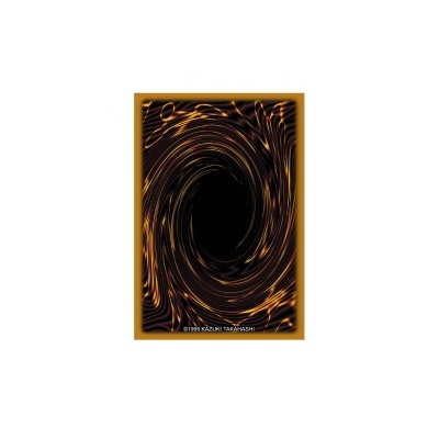 Carta preta com espiral laranja e texto ©1996 KAZUKI TAKAHASHI