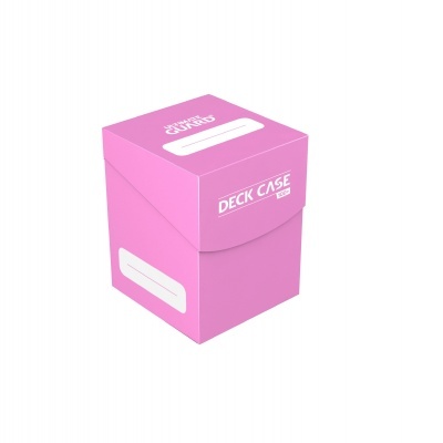 Caixa cor-de-rosa para baralhos com texto branco 'DECK CASE'