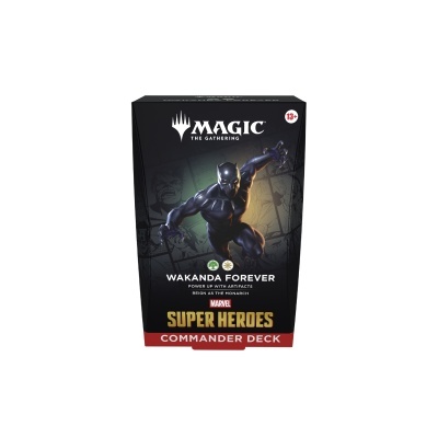 Embalagem do jogo MAGIC THE GATHERING WAKANDA FOREVER com personagem Black Panther