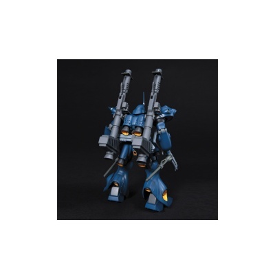 Figura de robô azul com canhões grandes nas costas