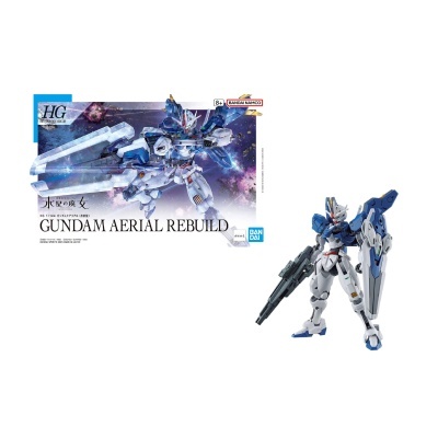 Embalagem e figura montada Gundam Aerial Rebuild