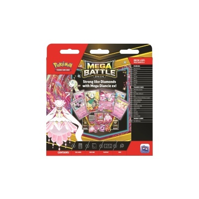 Pack Pokémon Mega Battle Deck com cartas e acessórios com tema Mega Diancie