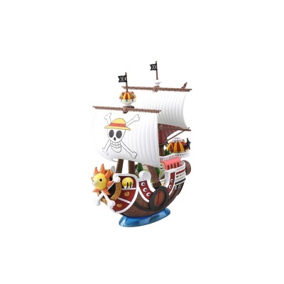Modelo de navio de brincar colorido com bandeiras de caveira