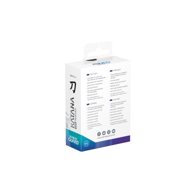 Embalagem branca com texto e gráficos azuis e roxos, produto Titana Guard