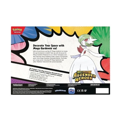 Caixa coleção Pokémon Mega Evolution Ascended Heroes com Mega Gardevoir