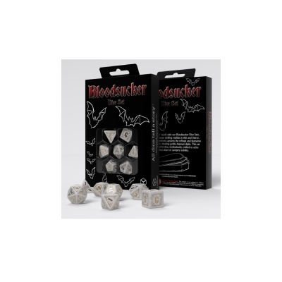 Conjunto de dados Bloodsucker em caixa preta com morcegos brancos.