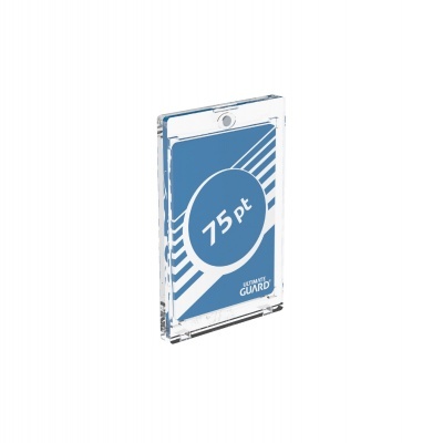 Caixa plástica transparente para cards com texto 75pt e logo Ultimate GUARD