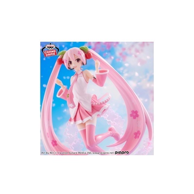 Boneca anime rosa com flores e cerejas em fundo azul com flores