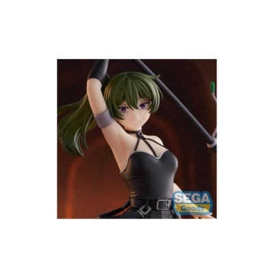 Figura colecionável de anime com cabelo verde e roupa preta