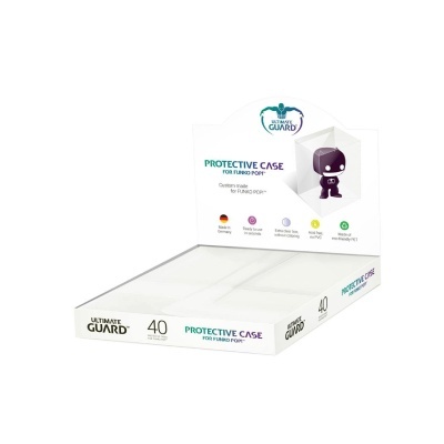 Expositor branco com 40 capas protetoras Ultimate Guard para cartas Furio Pop