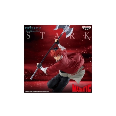 Figura colecionável de personagem masculino com casaco vermelho e machado